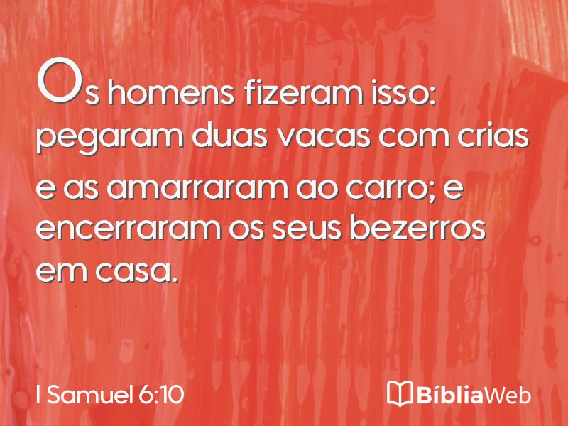 I Samuel 6:10 em imagem para compartilhar