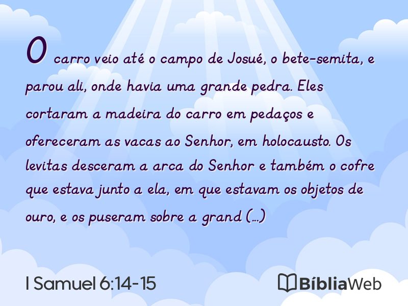 I Samuel 6:14-15 em imagem para compartilhar