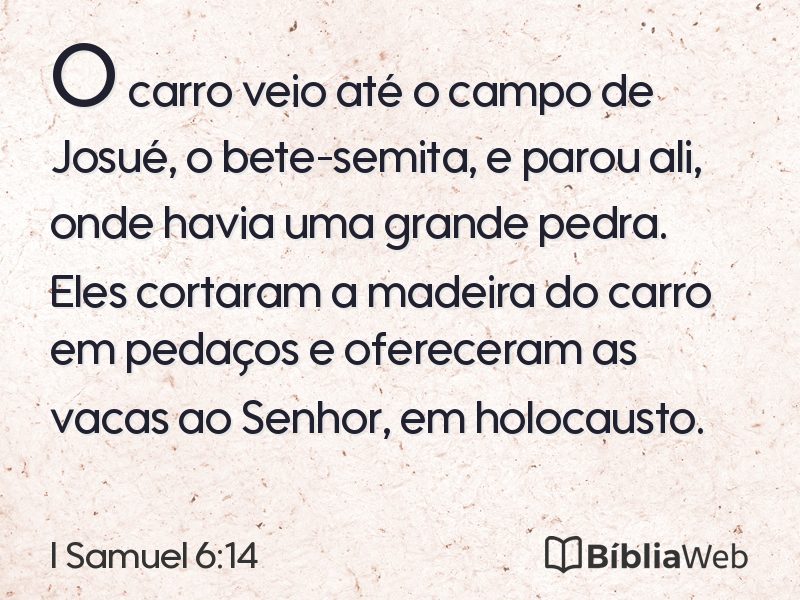 I Samuel 6:14 em imagem para compartilhar
