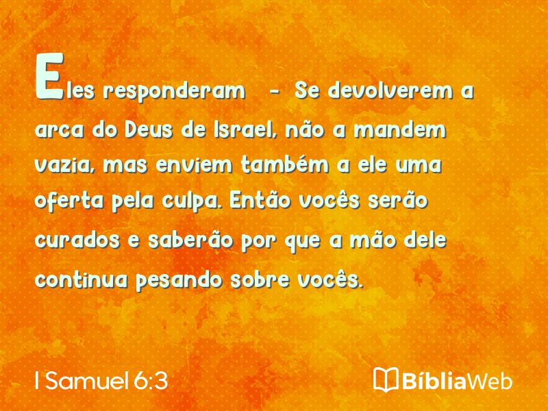 I Samuel 6:3 em imagem para compartilhar