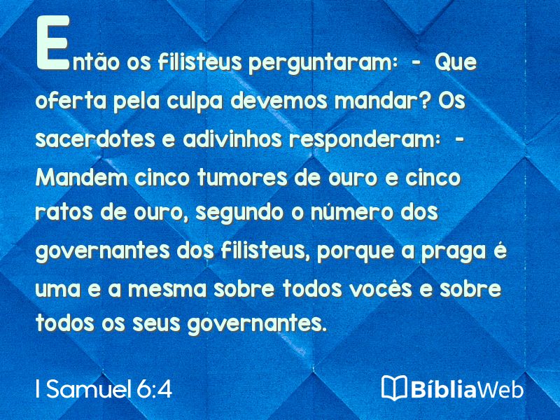 I Samuel 6:4 em imagem para compartilhar