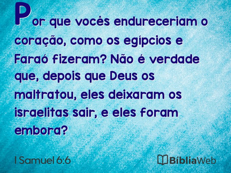 I Samuel 6:6 em imagem para compartilhar