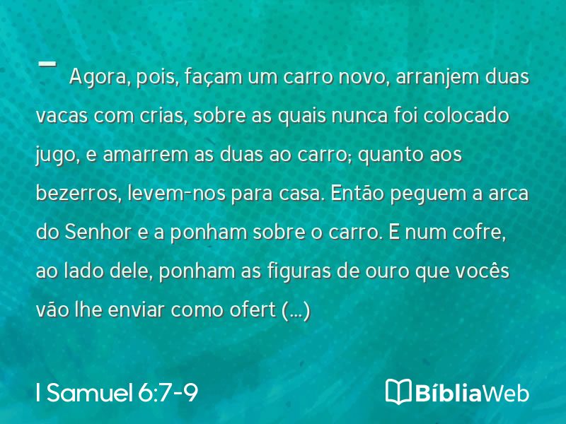 I Samuel 6:7-9 em imagem para compartilhar
