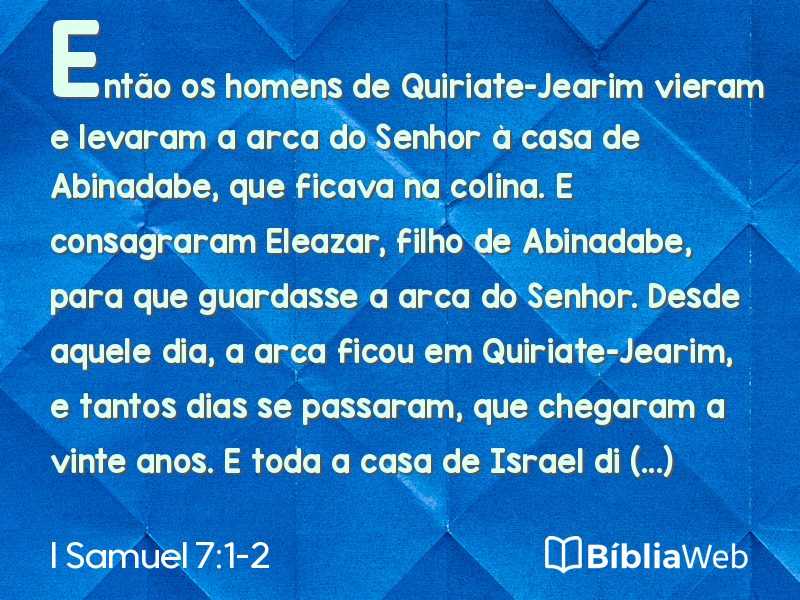 I Samuel 7:1-2 em imagem para compartilhar