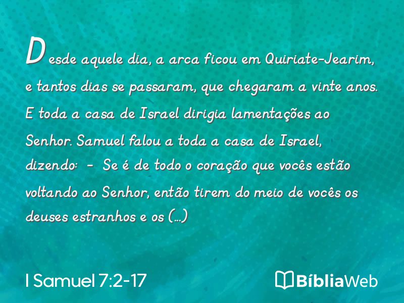 I Samuel 7:2-17 em imagem para compartilhar