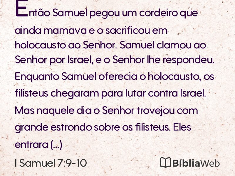 I Samuel 7:9-10 em imagem para compartilhar