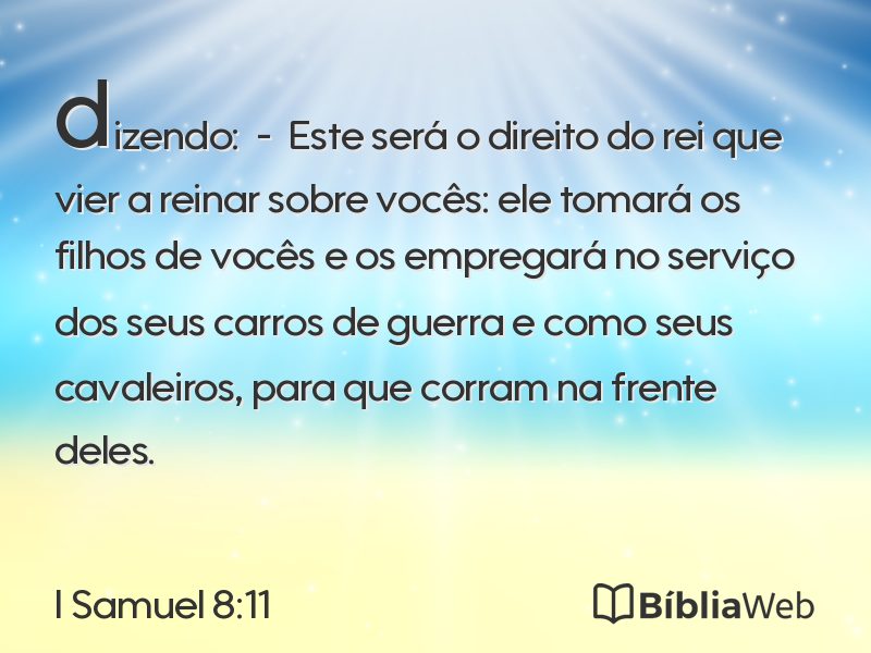 I Samuel 8:11 em imagem para compartilhar