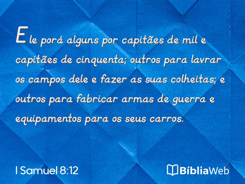 I Samuel 8:12 em imagem para compartilhar