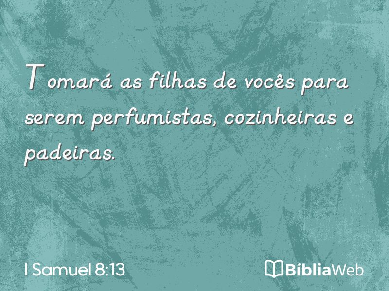 I Samuel 8:13 em imagem para compartilhar