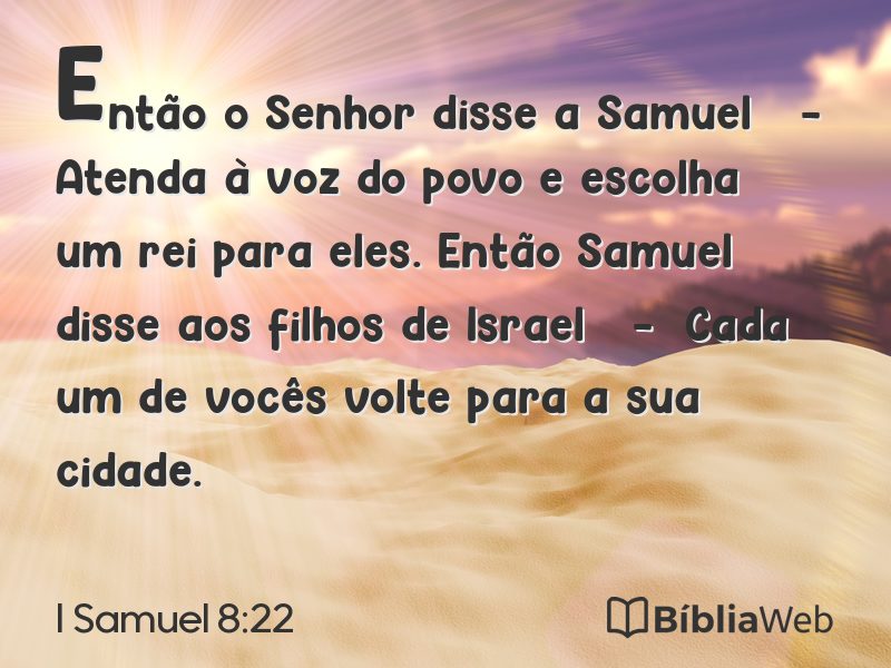 I Samuel 8:22 em imagem para compartilhar