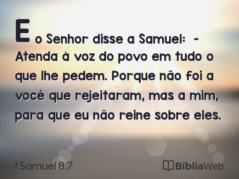 I Samuel 8:7 em imagem para compartilhar