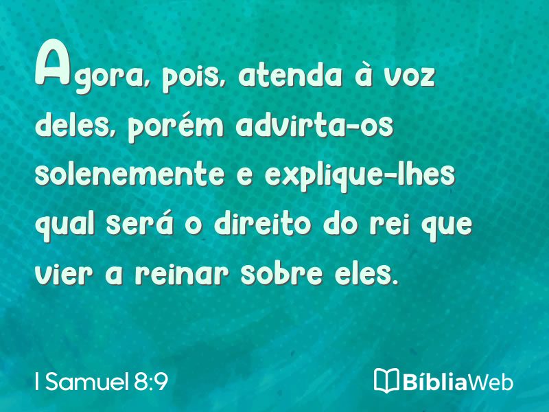 I Samuel 8:9 em imagem para compartilhar