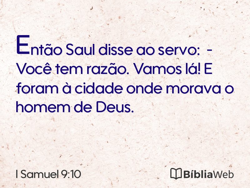 I Samuel 9:10 em imagem para compartilhar