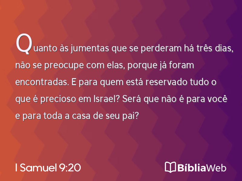 I Samuel 9:20 em imagem para compartilhar