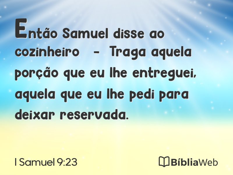 I Samuel 9:23 em imagem para compartilhar
