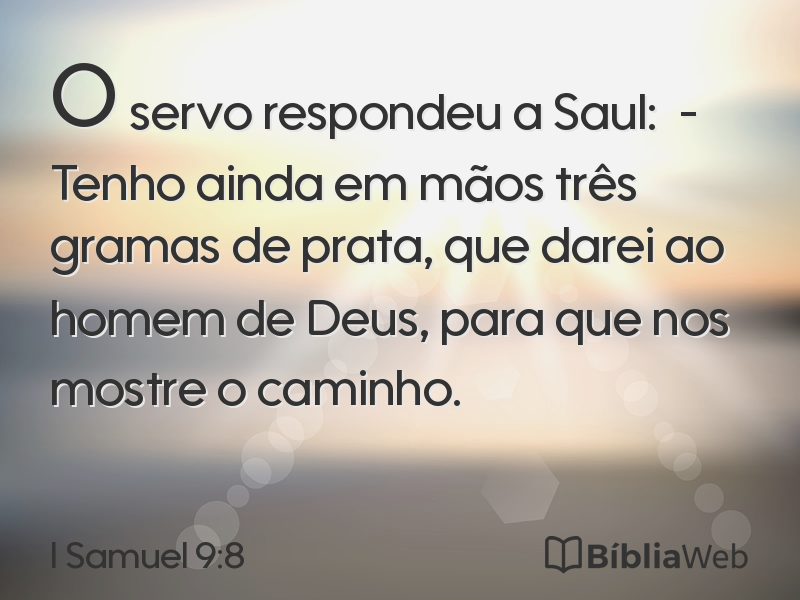 I Samuel 9:8 em imagem para compartilhar