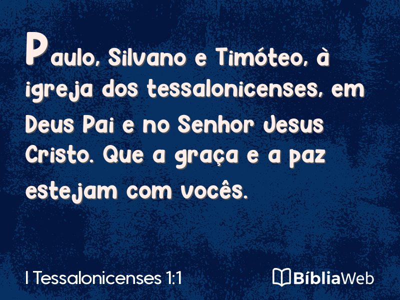 I Tessalonicenses 1:1 em imagem para compartilhar