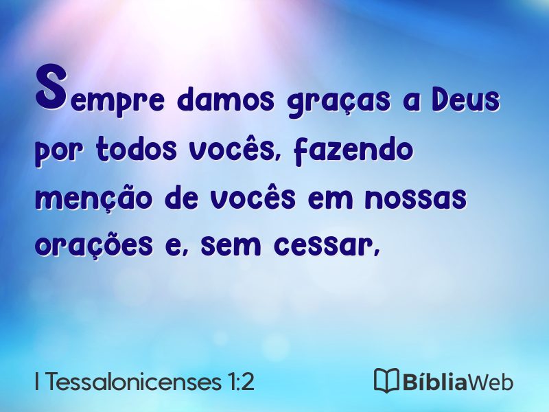 I Tessalonicenses 1:2 em imagem para compartilhar