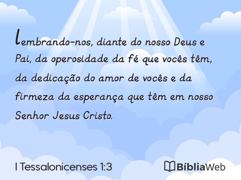 I Tessalonicenses 1:3 em imagem para compartilhar