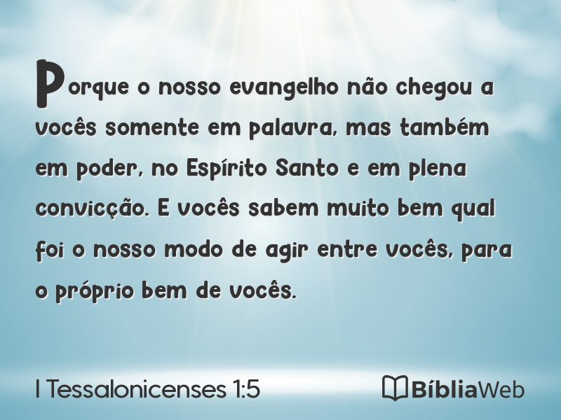 I Tessalonicenses 1:5 em imagem para compartilhar