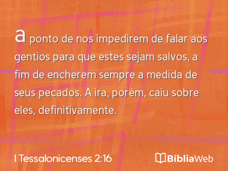 I Tessalonicenses 2:16 em imagem para compartilhar