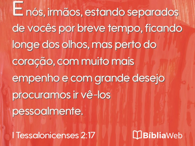 I Tessalonicenses 2:17 em imagem para compartilhar