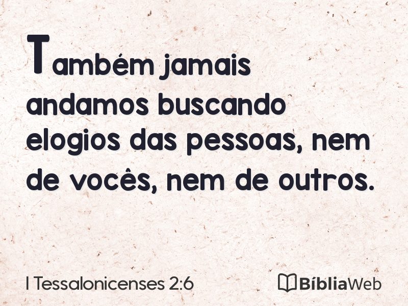 I Tessalonicenses 2:6 em imagem para compartilhar