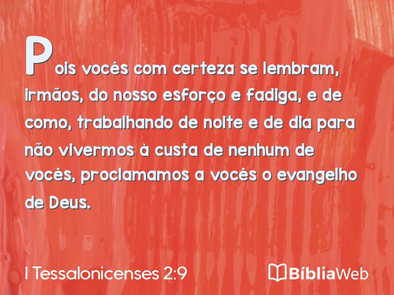 I Tessalonicenses 2:9 em imagem para compartilhar