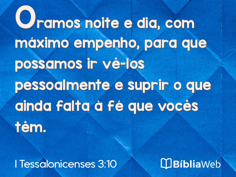 I Tessalonicenses 3:10 em imagem para compartilhar