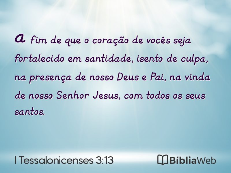 I Tessalonicenses 3:13 em imagem para compartilhar