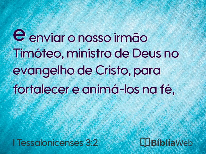I Tessalonicenses 3:2 em imagem para compartilhar