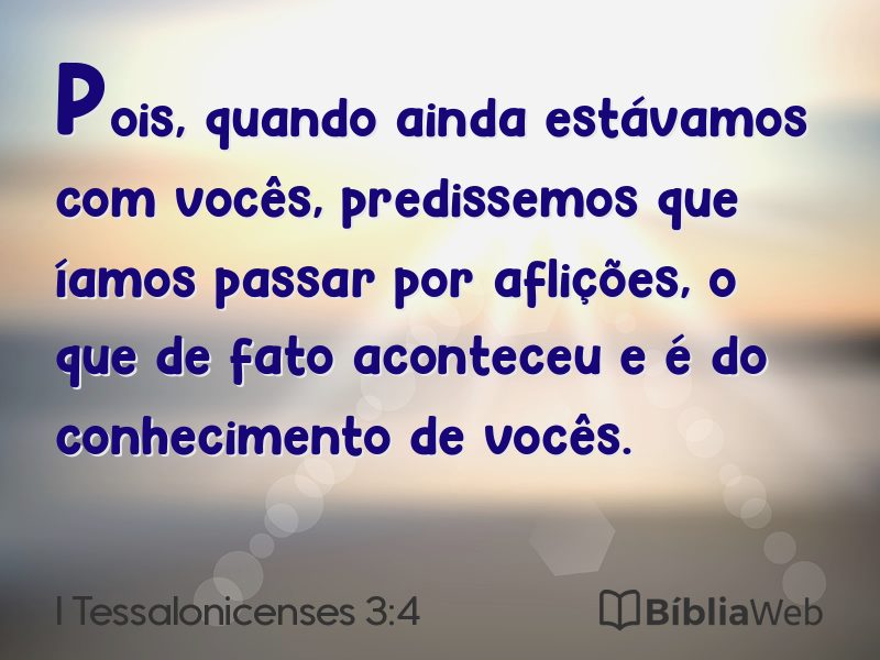 I Tessalonicenses 3:4 em imagem para compartilhar