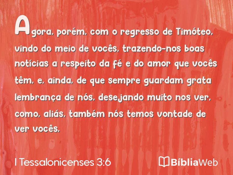 I Tessalonicenses 3:6 em imagem para compartilhar