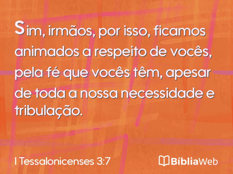 I Tessalonicenses 3:7 em imagem para compartilhar