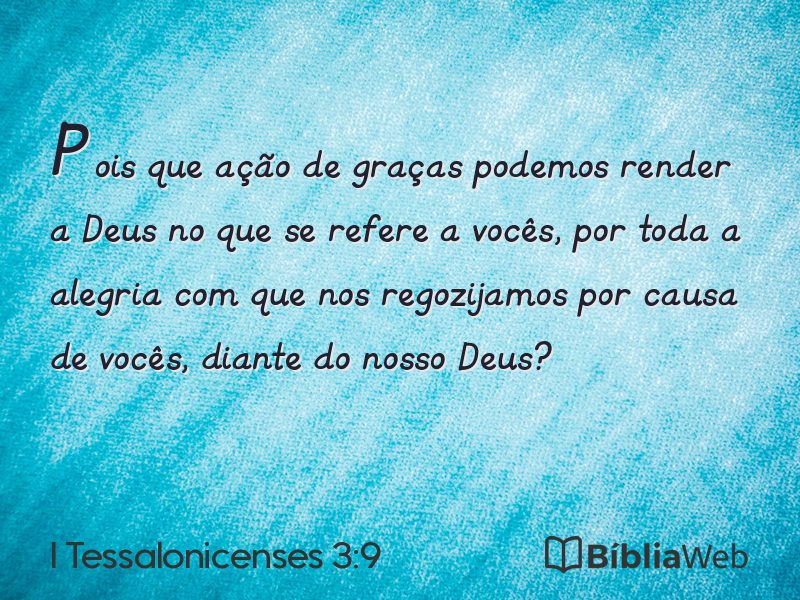 I Tessalonicenses 3:9 em imagem para compartilhar