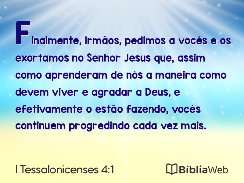 I Tessalonicenses 4:1 em imagem para compartilhar