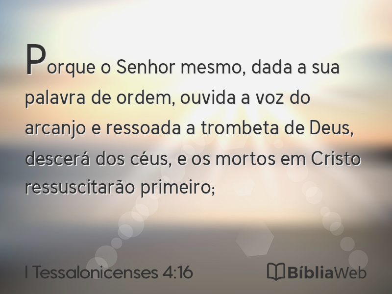 I Tessalonicenses 4:16 em imagem para compartilhar