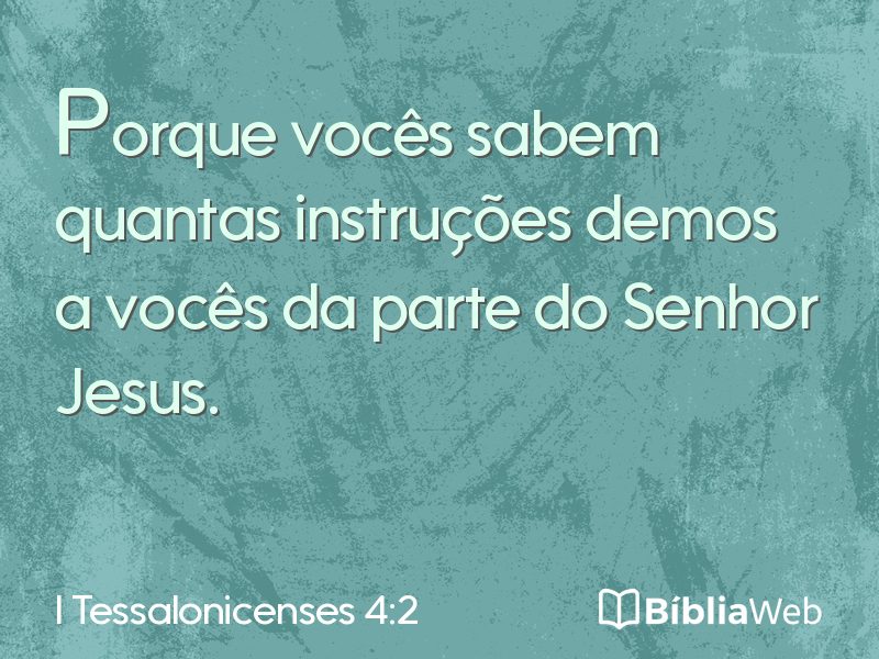 I Tessalonicenses 4:2 em imagem para compartilhar