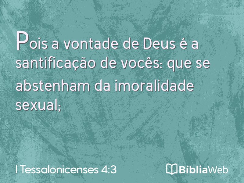 I Tessalonicenses 4:3 em imagem para compartilhar