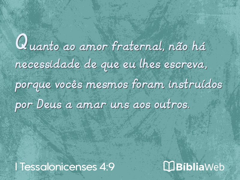 I Tessalonicenses 4:9 em imagem para compartilhar