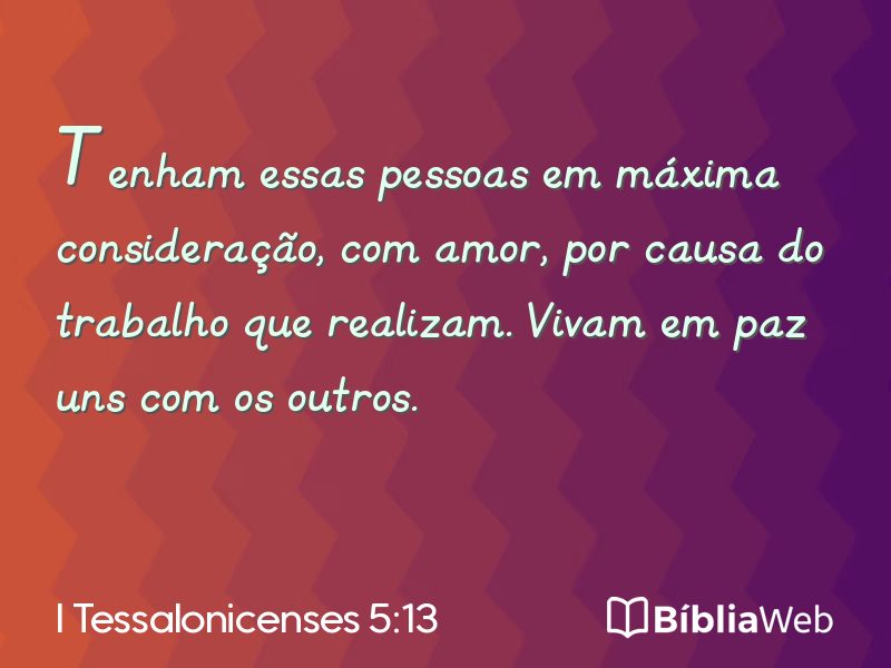 I Tessalonicenses 5:13 em imagem para compartilhar