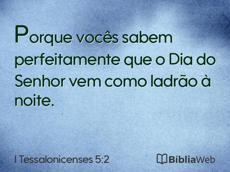 I Tessalonicenses 5:2 em imagem para compartilhar