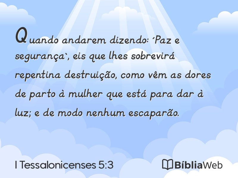 I Tessalonicenses 5:3 em imagem para compartilhar