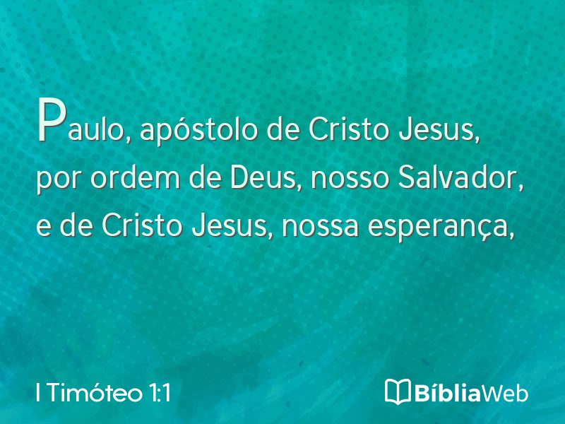 I Timóteo 1:1 em imagem para compartilhar