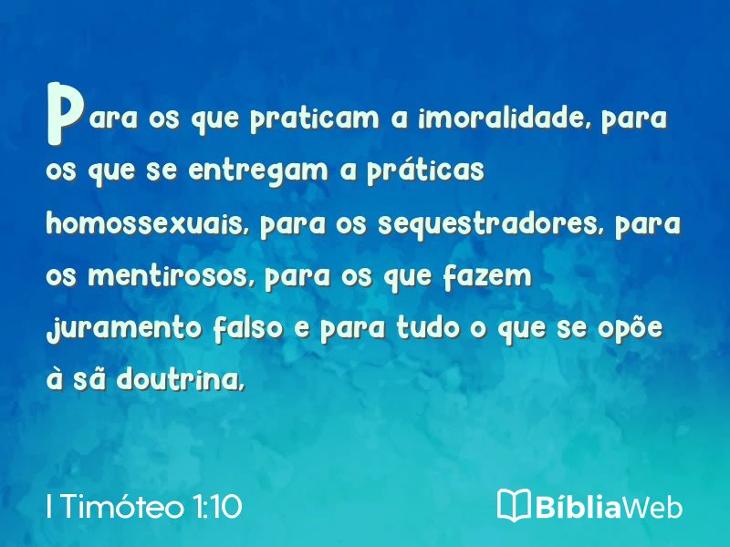 I Timóteo 1:10 em imagem para compartilhar