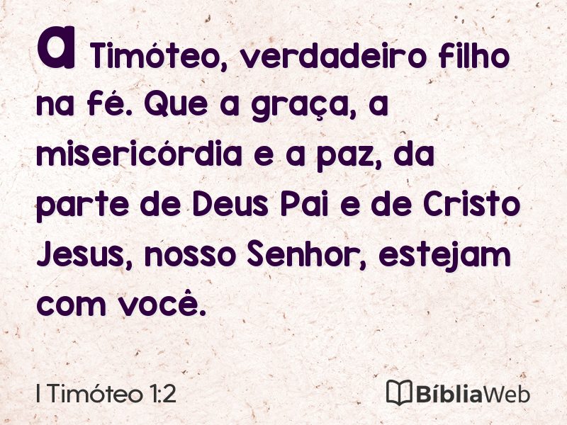 I Timóteo 1:2 em imagem para compartilhar