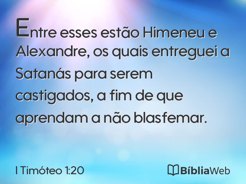 I Timóteo 1:20 em imagem para compartilhar