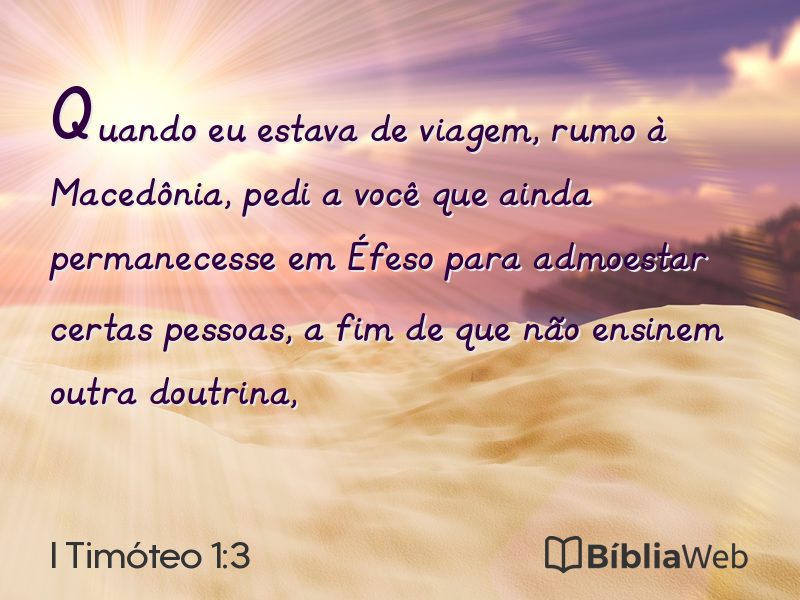 I Timóteo 1:3 em imagem para compartilhar