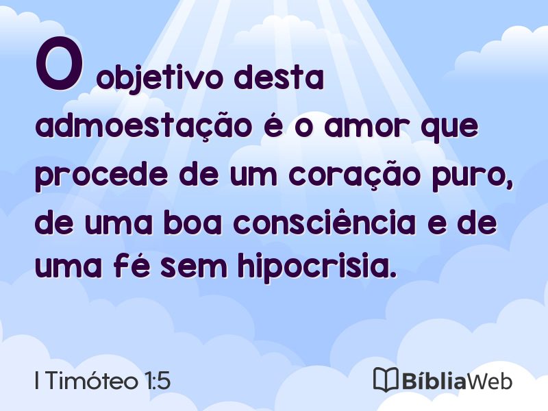 I Timóteo 1:5 em imagem para compartilhar