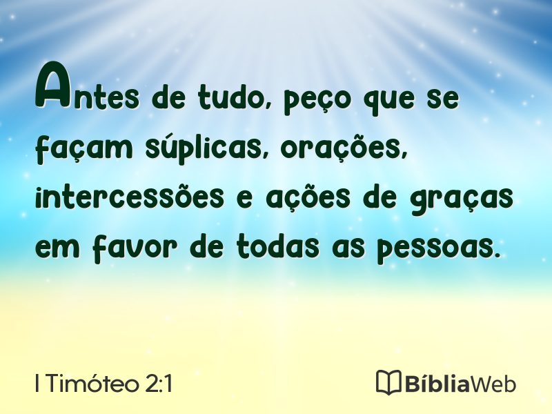 I Timóteo 2:1 em imagem para compartilhar